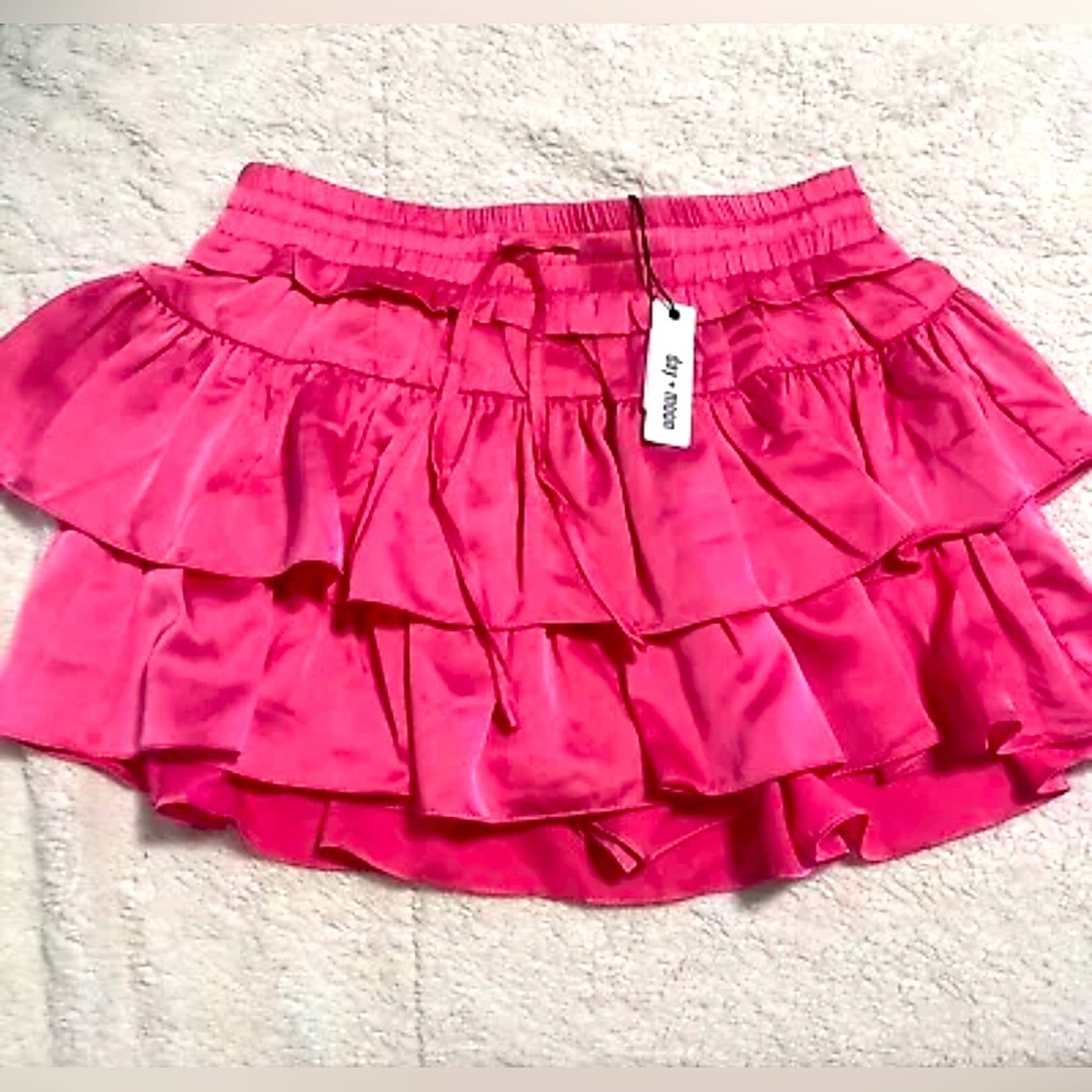 Vibrant Pink Ruffled Skirt